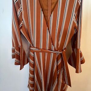 Mini dress, Striped dress with flared sleeves. size large junior.